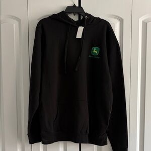 John Deere Black Hoodie with Green Logo